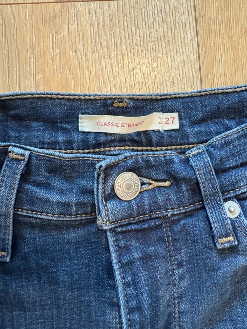 Dark Blue Women's Slim Straight Jeans - Picture 2 of 3